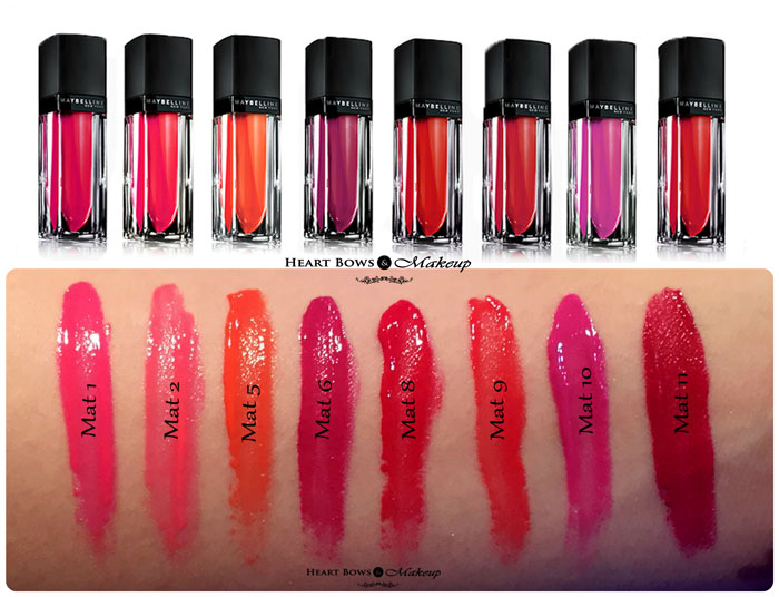 Maybelline Velvet Matte Lipstick Swatches, Price & Buy Online