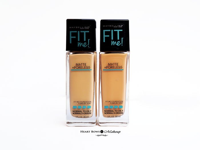 Maybelline Fit Me + Poreless Foundation 128 Warm Nude & 230 Natural Buff Review, Swatches, Price & Buy India - Heart Bows & Makeup