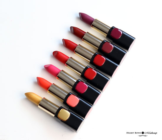 All L'Oreal Paris Gold Obsession Lipsticks Review